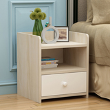 简约床头柜现代 简易储物柜 组装边角柜卧室收纳柜子实木色特价