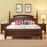 全实木床美式床  欧式双人床1.8深色软靠公主卧室婚床2/2.2米大床