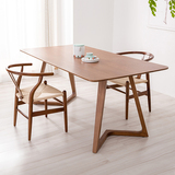 美式实木桌子小户型长方形餐桌椅组合简约现代欧式西餐厅松木餐桌