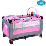 二层可折叠婴儿床 多功能游戏床 环保便携式安全儿童床