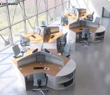 办公家具办公桌简约现代3人6人位组合员工位卡座职员屏风隔断桌椅