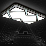 创意LED吸顶灯 个性简约正方形客厅餐厅卧室房间分段调光铁艺灯具