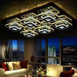 长方形双层水晶灯客厅LED吸顶灯现代简约创意过道灯餐厅灯具灯饰