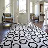 黑白色现代简约客厅地毯 茶几地毯 卧室地毯欧式美式床边地毯腈纶