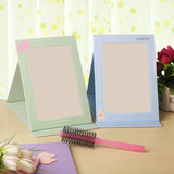 韩国台式公主化妆镜折叠卡通纸镜便携梳妆镜子大号随身镜