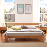 北欧全实木床原木日式实木床进口白橡木双人床简约卧室1.8米大床