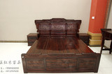 集美红木家具1.8米红木床南美红酸枝实木双人床花鸟床高箱储物床