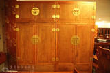 集美红木家具缅甸花梨木顶箱柜实木大衣橱四门衣柜卧室素面储物柜