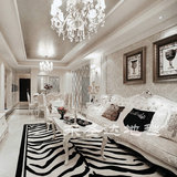 简约现代时尚欧美虎纹黑白地毯客厅茶几虎皮地毯床边卧室满铺定制