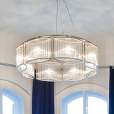 欧式水晶吊灯奢华大气圆形后现代客厅卧室复式楼高档玻璃环形灯具