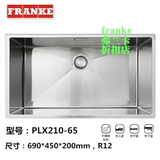 FRANKE弗兰卡手工水槽PLX210-65大单槽台上台中台下盆304不锈钢槽