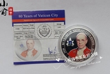 2009年帕劳.梵蒂冈确立主权80周年彩色纪念币.教皇皮乌斯十二世