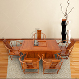 仿古典红实木家具 桌椅套件组合茶桌餐桌休闲桌 花梨木浮雕刻