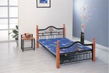 现代简约1.2米1.5米单人床双人床铁艺床铁架床床架铁床钢木床5535