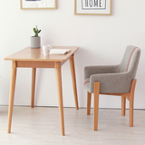小简北欧全实木餐椅简约现代小户型单人沙发椅布艺沙发扶手靠背椅