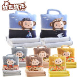 猴年吉祥物可爱抱枕被子两用四季被卡通抱枕毛绒玩具午睡毯靠垫