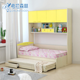 儿童床衣柜床组合床 多功能储物双层床1.2子母床男女孩儿童家具