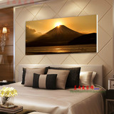 海景夕阳风景现代简约挂无框房间床头壁画餐客厅装饰单幅横款版画