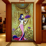 欧式浮雕玄关壁画客厅3d壁纸走廊过道背景墙纸美容院瑜伽馆咖啡厅