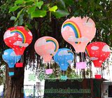 大厅走廊儿童商场彩虹热气球灯笼节日挂饰幼儿园天花板装饰品吊饰