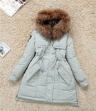 2016冬季军工袖标韩版中长款外套休闲女装保暖大毛领加厚羽绒服