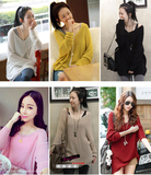 2016秋冬季新款 韩版女装宽松大码蝙蝠中长款毛衣针织衫