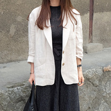 2016年新款韩国正品女装代购 夏款亚麻文艺薄款短外套LZ39122