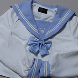 MMM 日系JK制服水手服长袖上衣 粉色领水色领白二本 中间服