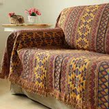 外贸原单南美洲印第安几何线毯挂毯装饰毯床盖纯棉针织沙发巾