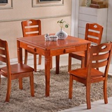 小户型正方形餐桌吃饭桌子麻将两用餐桌橡木中式餐桌椅组合饭桌