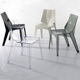 宜家简约现代亚克力透明餐椅个性设计师咖啡厅桌椅北欧白色洽谈椅