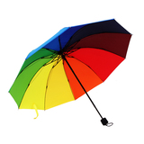 彩虹伞三折晴雨伞双人超大加固全钢骨雨伞折叠创意伞