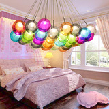 简约现代温馨卧室公主房球形创意个性三头餐厅led水晶玻璃吊灯具3