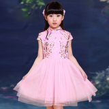 儿童旗袍夏季 女童唐装演出服小孩中式连衣裙 女孩公主中国风夏装