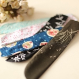外贸【扇子配件】日本和风 日式和服 棉麻暗纹刺绣 折扇扇套 双层