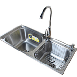 水槽 厨房304不锈钢水槽双槽 套餐 洗菜盆 洗碗池 加厚双槽包邮