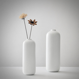 禅意素白色简约景德镇手工陶瓷花瓶现代家居软装饰品摆件干花花瓶