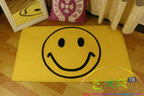艺术毯卡通表情THEBEST笑脸黄色方形地毯地垫坐垫客厅家用进门垫