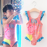 儿童泳衣女孩女童泳衣儿童佩佩猪小猪佩奇连体泳衣宝宝卡通游泳衣
