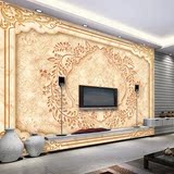 3d大型壁画壁纸定制欧式花纹3d立体玫瑰大理石纹电视背景墙纸壁布
