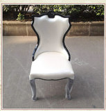 欧式餐椅 家用特价餐桌椅 简约现代白色 软包实木 高档PU皮餐椅