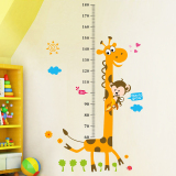 3D亚克力立体身高墙贴儿童房装饰画卡通壁画幼儿园墙贴长颈鹿贴纸