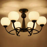 美式简约LED吸顶灯北欧温馨客厅灯卧室灯田园餐厅现代玻璃灯具