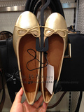 「H&M」超美金色蝴蝶结可爱女士舒适芭蕾舞单鞋 专柜正品代购HM