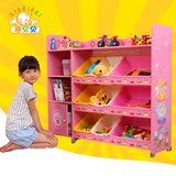喜贝贝儿童玩具收纳架幼儿园宝宝书柜置物架实木储物架超大整理箱