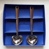 心心相印套勺 蓝盒每盒2个装小勺 心形不锈钢勺子 约100g