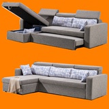 多功能储物沙发床拉床转角沙发床 简约现代布艺沙发床组合沙发床