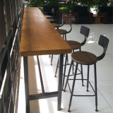 美式乡村loft铁艺实木餐桌长条桌咖啡厅桌椅窗台桌墙边桌玄关
