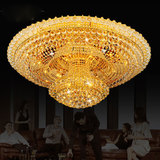 金色客厅水晶灯圆形大气欧式led吸顶灯遥控餐厅大厅酒店工程灯具