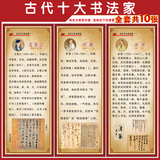 中国古代十大书法家墙贴标语学校班级布置装饰画贴纸名人名言定做